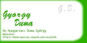 gyorgy duma business card